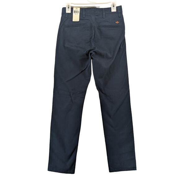 Dockers Alpha Khaki Pants W28 L32 Navy Slim Tapered Fit‎ The Broken In Low Rise - Picture 2 of 13